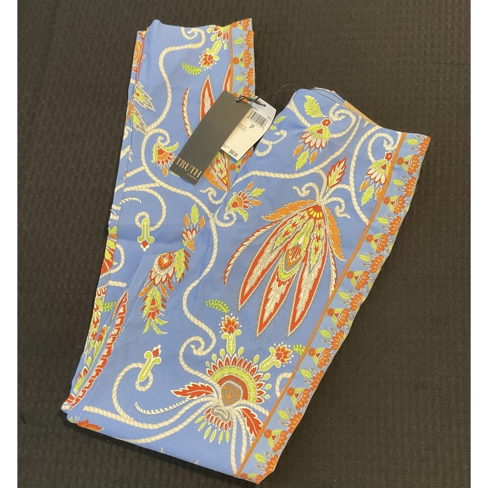 Truth By Republic Pants Womens Size Small Paisley Print Ankle Pull On Stretch